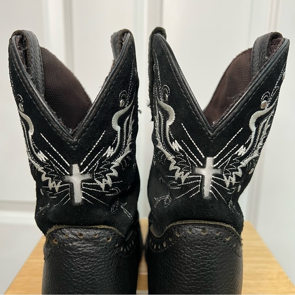 Justin Gypsy Mandra Women’s Black Suede and Leather Boots size 7.5B - Picture 6 of 12